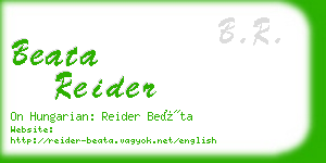 beata reider business card